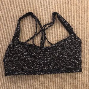 Black and white spotted lululemon sports bra